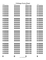 Document preview: Cribbage Score Sheet Template