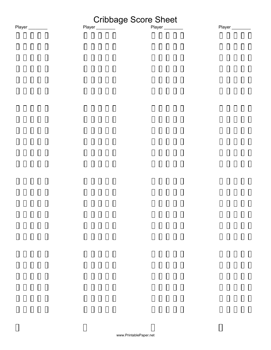 Cribbage Score Sheet Template Image