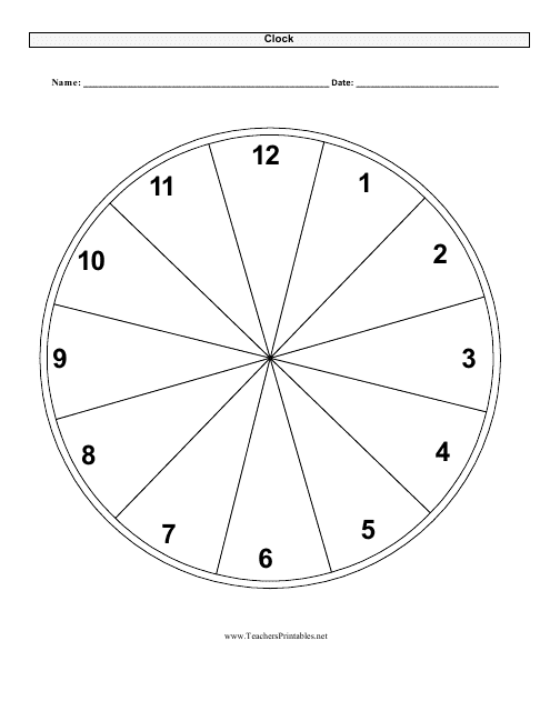Clock Face Time Worksheet