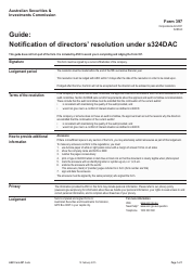 Form 397 Notification of Directors&#039; Resolution Under S324dac - Australia, Page 3