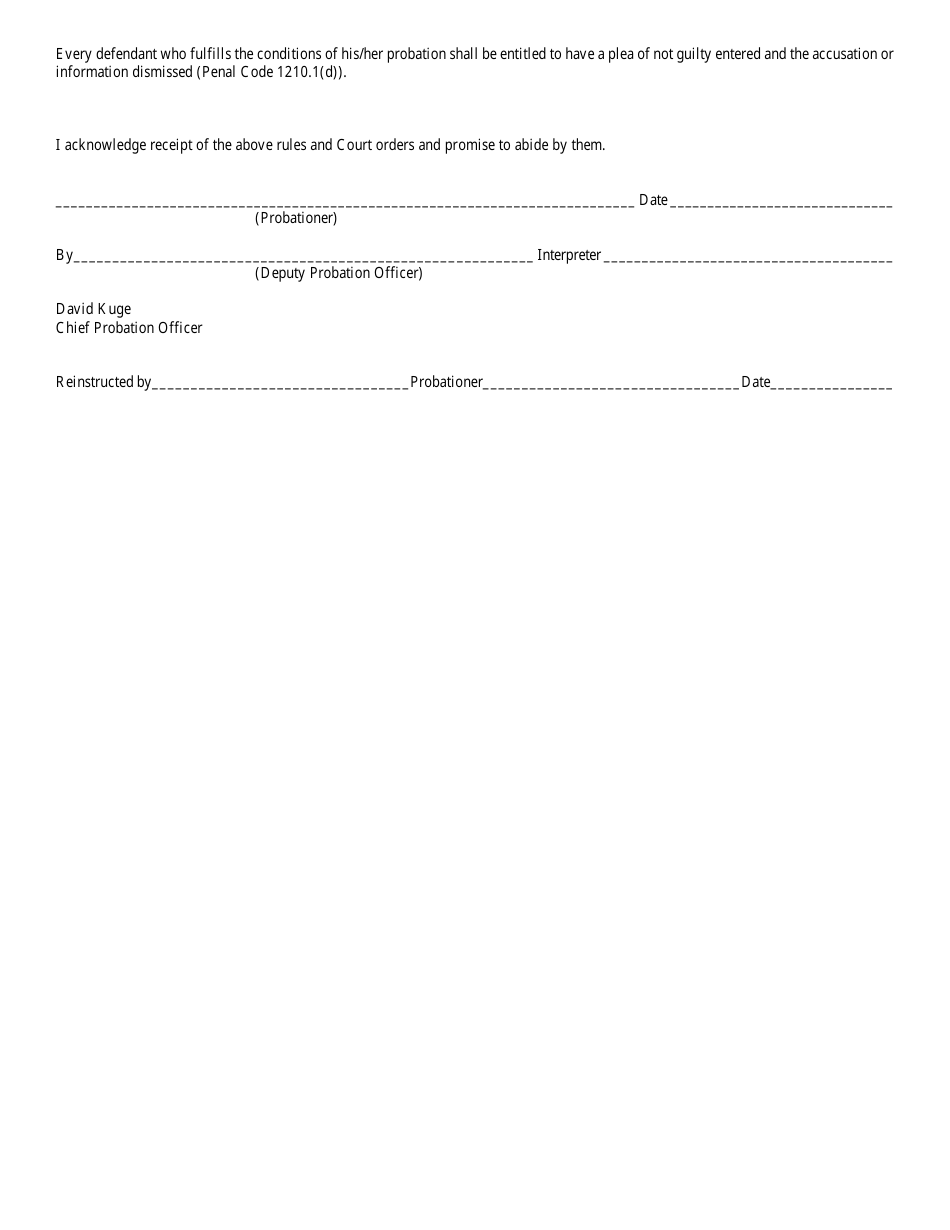 Felony Pc 1210.1 - Terms  Conditions of Probation - County of Kern, California, Page 3