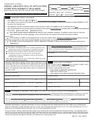 Form SBE-703.1 &quot;Annual Absentee Ballot Application - Voter With Disability or Illness&quot; - Virginia