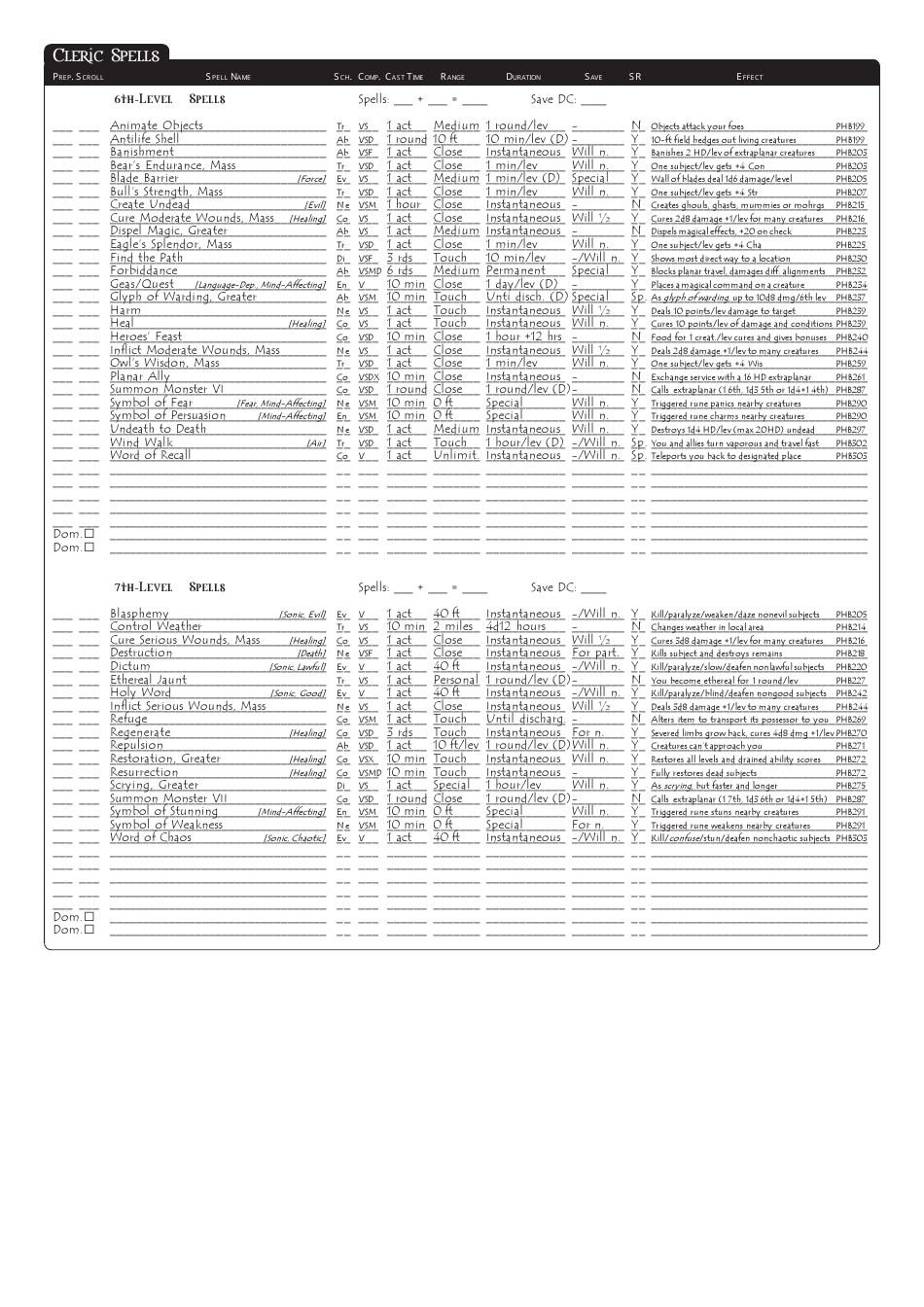 Dungeons  Dragons 3.5e Character Sheet, Page 10