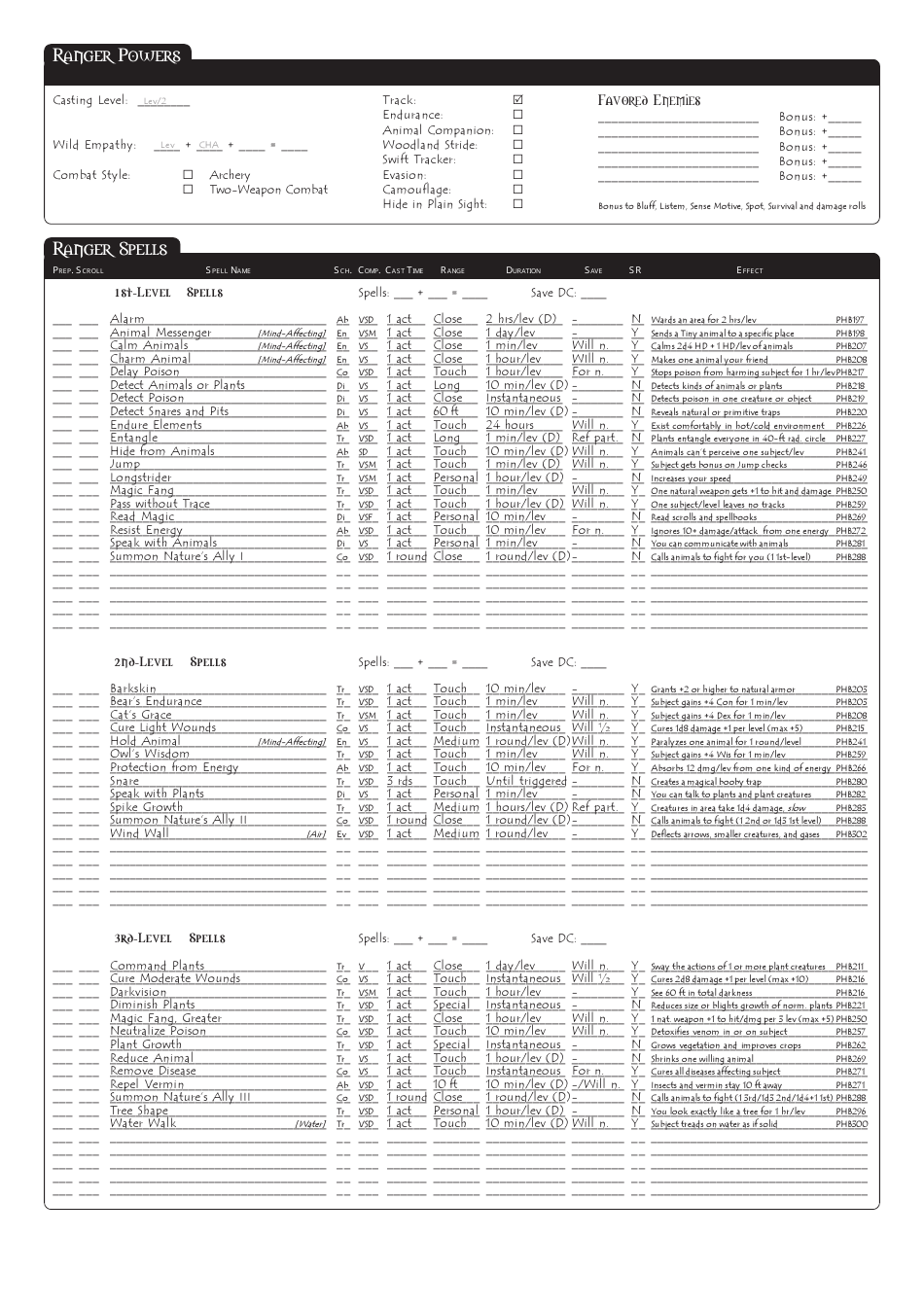 Dungeons  Dragons 3.5e Character Sheet, Page 19