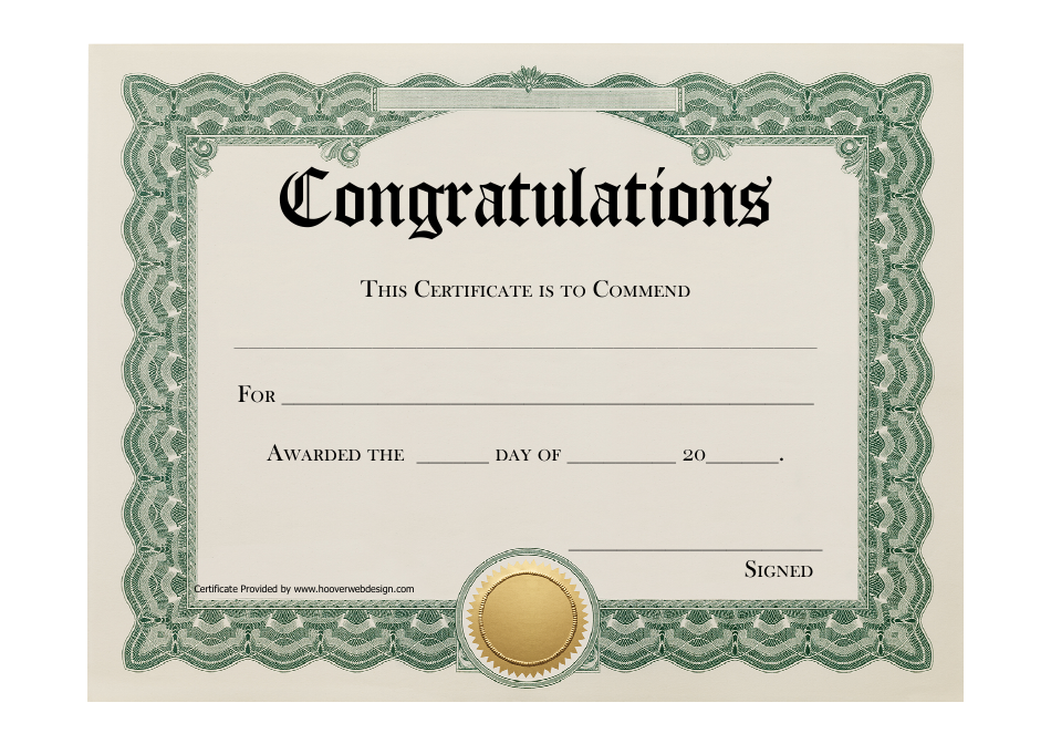 Commendation Certificate Template Download Printable PDF Templateroller
