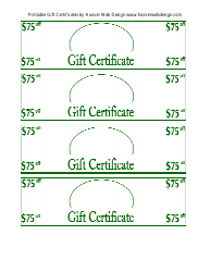 &quot;$75 off Gift Certificate Templates&quot;