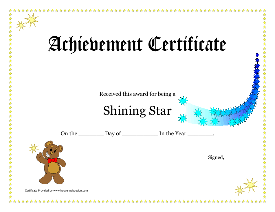 Shining Star Certificate Template