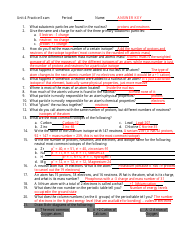 Document preview: Chemistry Unit 4 Practice Exam With Answer Key - Bainbridge Island School District 303