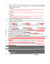 Chemistry Unit 4 Practice Exam With Answer Key - Bainbridge Island School District 303, Page 2