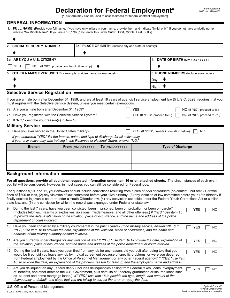 Form OF306 - Fill Out, Sign Online and Download Fillable PDF ...