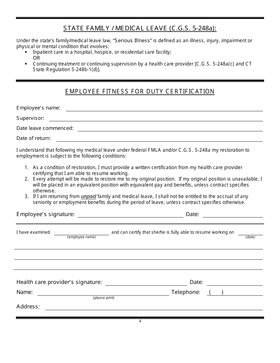 Form P33A Employee Medical Certificate - Connecticut, Page 4