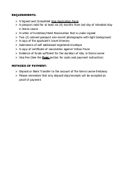 Sierra Leone Visa Application Form - Embassy of the Republic of Sierra Leone - Washington, D.C., Page 2