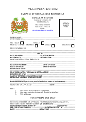 &quot;Sierra Leone Visa Application Form - Embassy of Sierra Leone&quot; - Brussels-Capital Region, Belgium