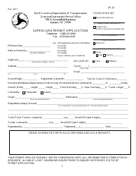 Form PF-20 Superload Permit Application - North Carolina, Page 3
