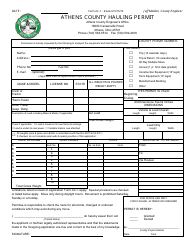 Document preview: Form AC-1 Hauling Permit - Athens County, Ohio