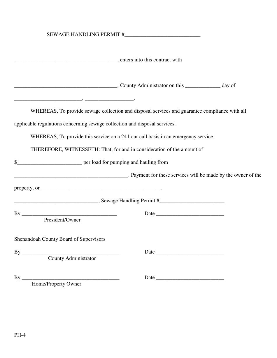 Pump and Haul Permit Application Packet - County of Shenandoah, Virginia, Page 10