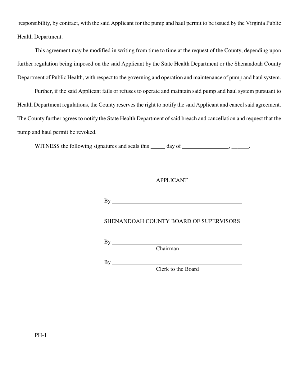 Pump and Haul Permit Application Packet - County of Shenandoah, Virginia, Page 5