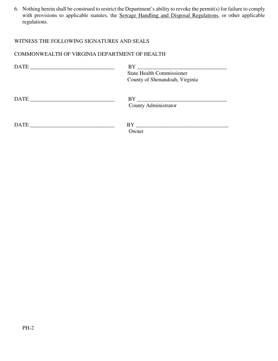 Pump and Haul Permit Application Packet - County of Shenandoah, Virginia, Page 7