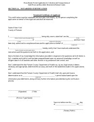 Waste Hauler Permit Application for Collection and Transportation of Solid Waste and Recyclable Materials in Putnam County - Putnam County, New York, Page 15