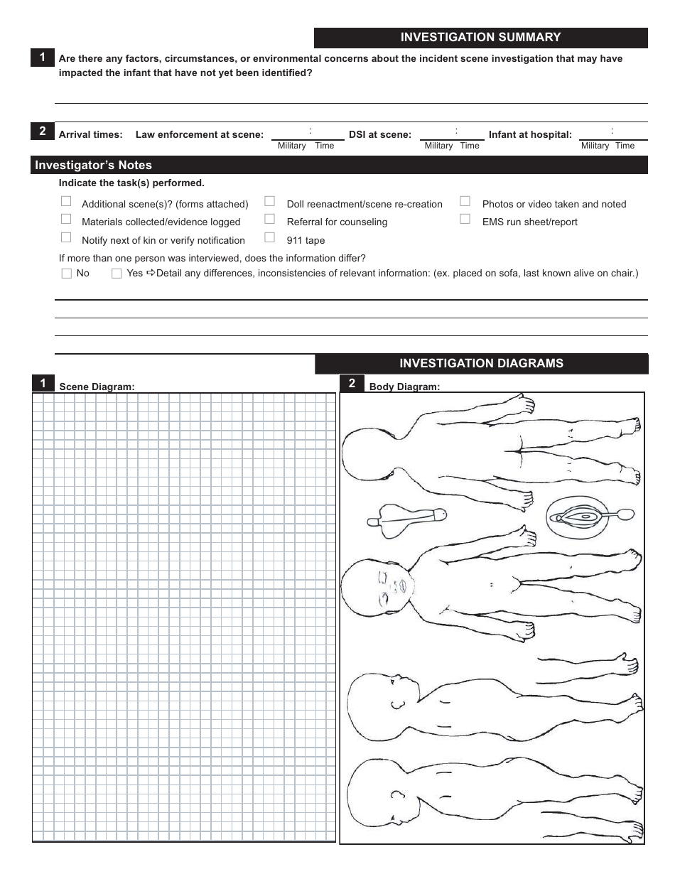 Infant Death Reporting Form - Sudden Unexplained Infant Death Investigation, Page 7