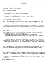 DD Form 2958 Service Member Career Readiness Standards/Individual Transition Plan Checklist, Page 2
