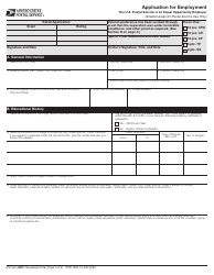 PS Form 2591 Application for Employment
