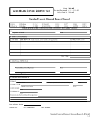 Document preview: Surplus Property Disposal Request/Record Form - Woodburn School District 103