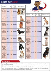 Document preview: Dog & Cat Crate Size Chart