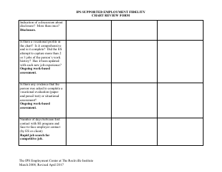 Employment Fidelity Chart Review Form - Ips Employment Center at the Rockville Institute, Page 3