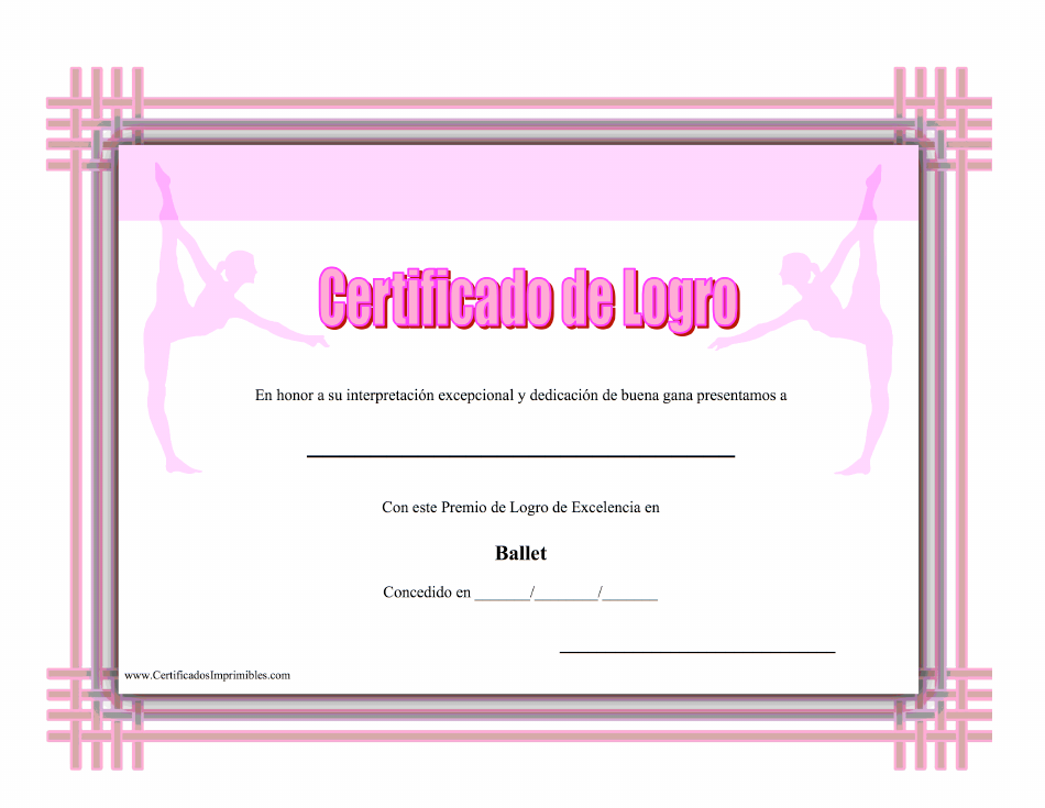Certificado de Logro - Bailar (Spanish)
