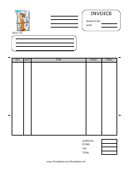 Document preview: Window Washer Invoice Template - Varicolored