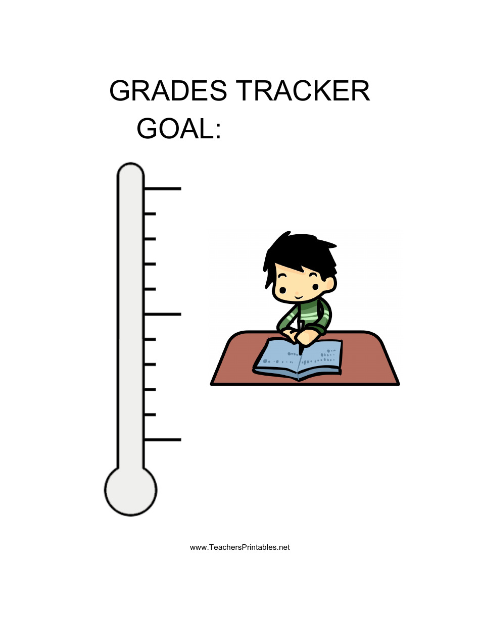 Grades Tracker Thermometer Template - Preview Image