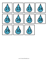 &quot;Raindrop Number Flash Card Templates&quot;, Page 2