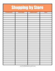Document preview: Shopping by Store List Template