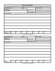 Document preview: Service Call Book Template