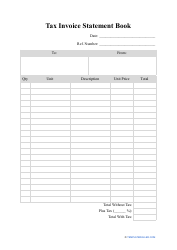 &quot;Tax Invoice Statement Book Template&quot;