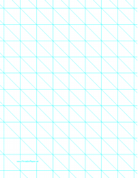 &quot;Cyan Diagonals Right With 1 Inch Grid Paper Template&quot;