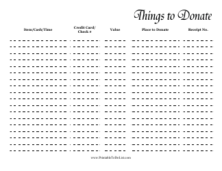 Document preview: Donation to Do List Template