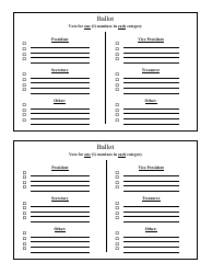 Blank Ballot Template Download Printable PDF | Templateroller