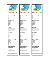 Document preview: Grocery Shopping List Template