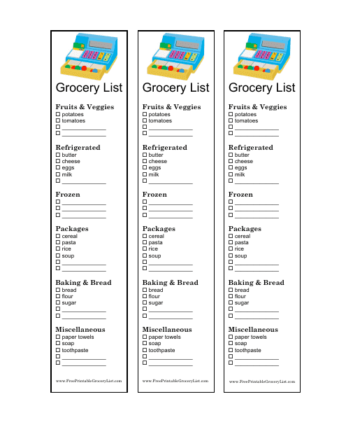 Grocery Shopping List Template guidance and example preview
