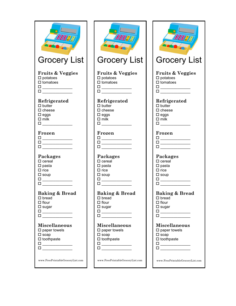 Grocery Shopping List Template guidance and example preview
