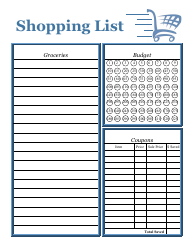 Document preview: Shopping List Template - Dark Blue