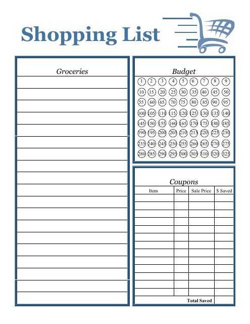 Shopping List Template - Dark Blue