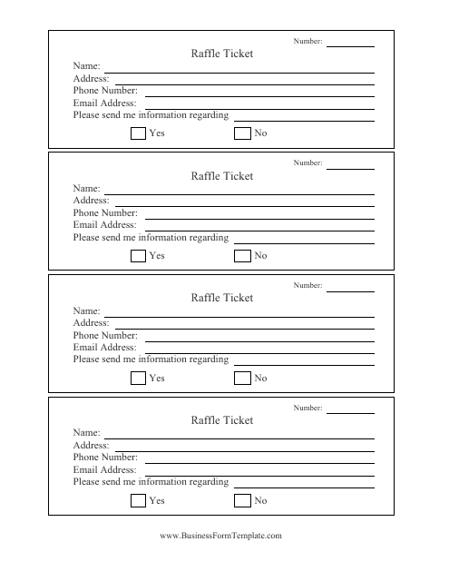 Raffle ticket template in black and white design