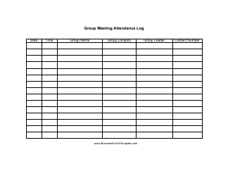 Document preview: Group Meeting Attendance Log Template