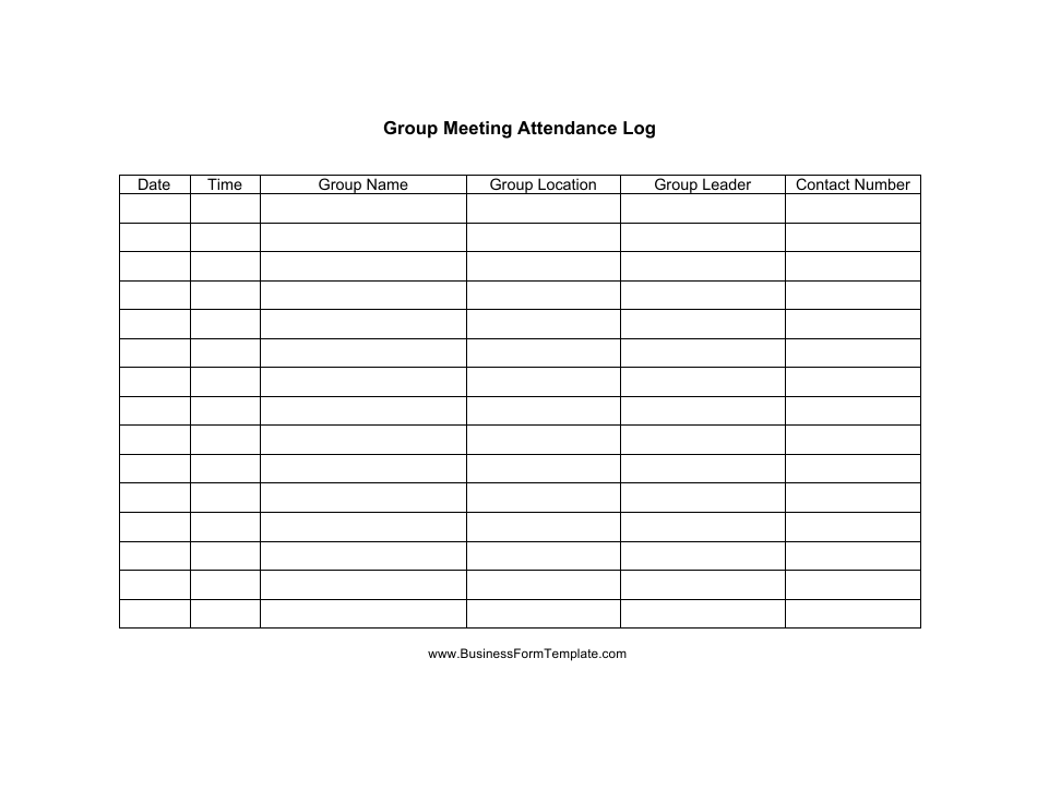 Group Meeting Attendance Log Template - Fill Out, Sign Online and ...