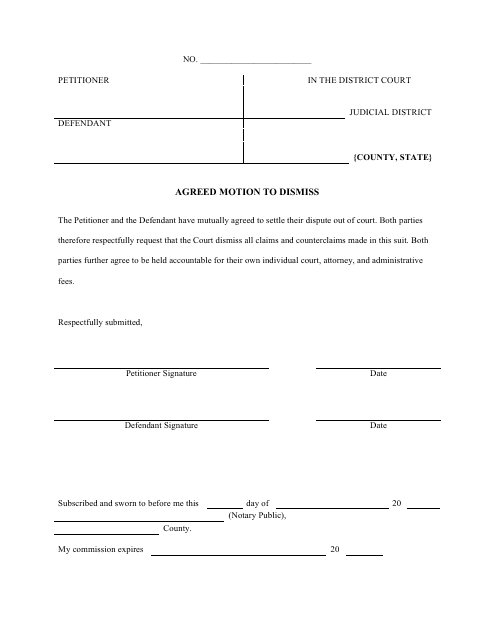 Agreed Motion to Dismiss - Document Preview