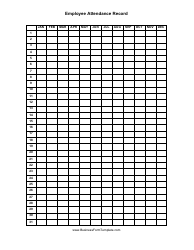Document preview: Employee Attendance Record Template - Black and White