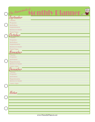 Document preview: Homeschooler's Monthly Planner Template